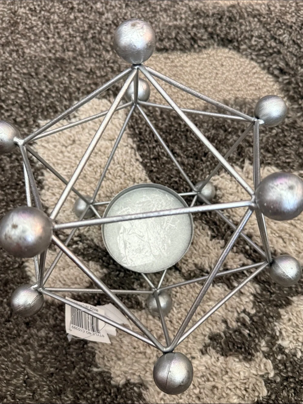 Bed Bath & Beyond Metal Geometric Candle Holder Lantern 10x9”